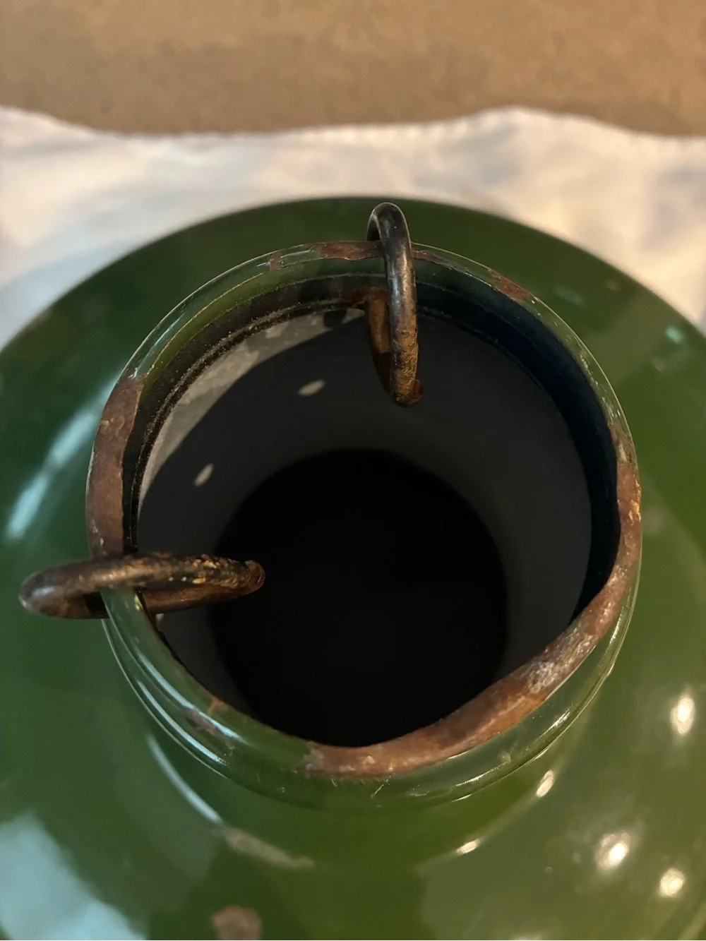 Enamelware green enamel